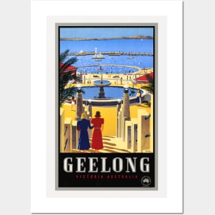 Geelong Australia Vintage Poster 1930 Posters and Art